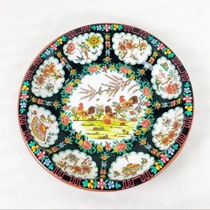 Vintage Daher Decorated Ware 1971 Round Tin Tray Rooster Farmhouse